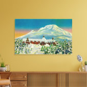 Timberline Lodge in de winter te Mt Hood Canvas Afdruk (Insitu (Woonkamer))