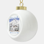 Timberline Lodge-kerstboomornament Snowflake Keramische Bal Ornament (Rechts)