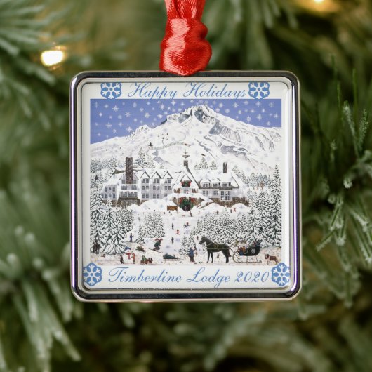 Timberline Lodge-kerstversiering Metalen Ornament (Boom)