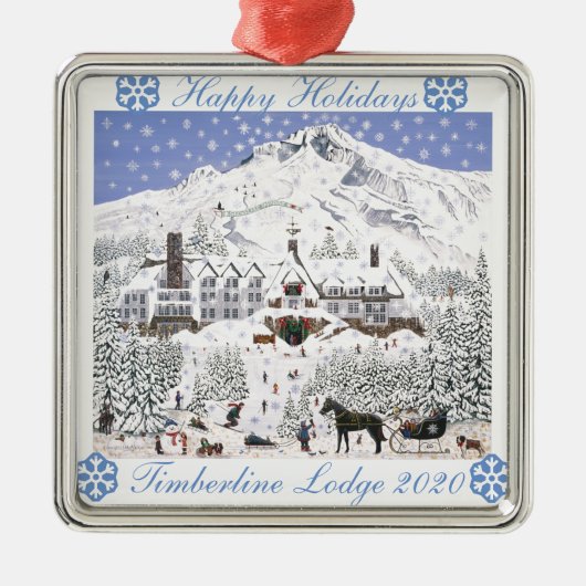 Timberline Lodge-kerstversiering Metalen Ornament (Voorkant)