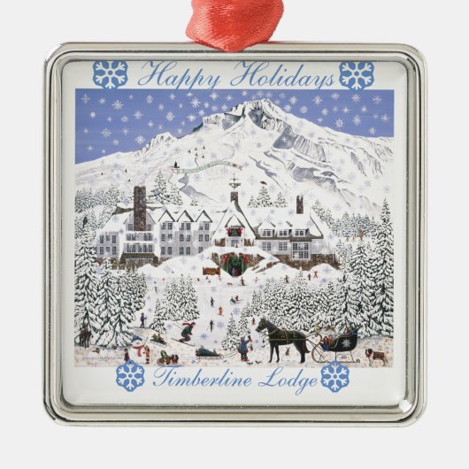 Timberline Lodge-kerstversiering Metalen Ornament (Voorkant)
