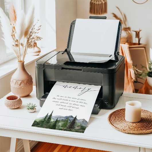 Timberline | Mountain Forest Wedding Memorial Sign Poster