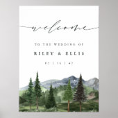 Timberline | Mountain Forest Wedding Welcome Sign Poster (Voorkant)