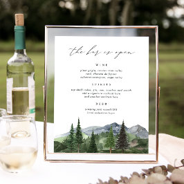 Timberline | Mountain Wedding Bar Menu Sign Poster