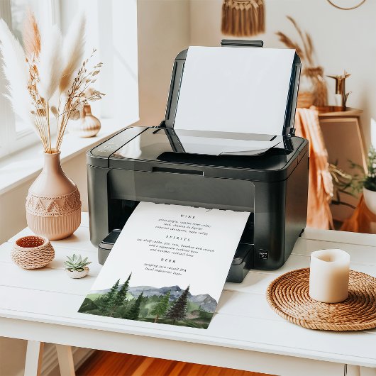 Timberline | Mountain Wedding Bar Menu Sign Poster