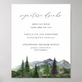 Timberline | Mountain Wedding Signature Drink Sign Poster (Voorkant)