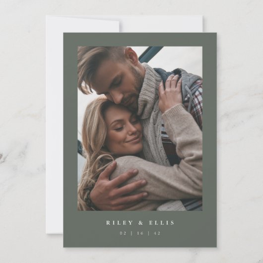 Timberline | Photo Back Forest & Mountain Wedding Kaart (Achterkant)