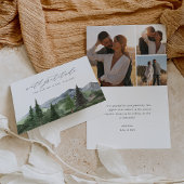 Timberline | Watercolor Mountain Forest Wedding Bedankkaart