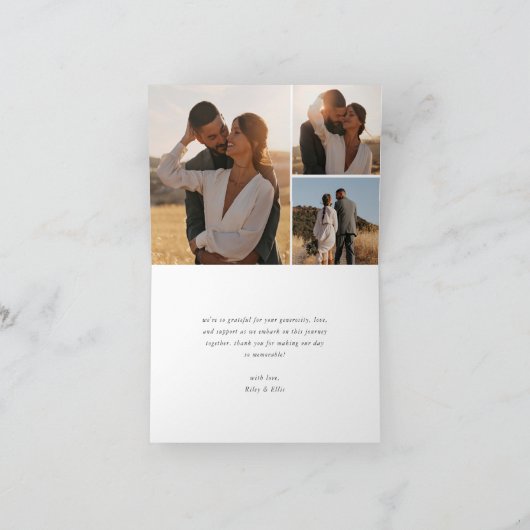 Timberline | Watercolor Mountain Forest Wedding Bedankkaart (Binnen)