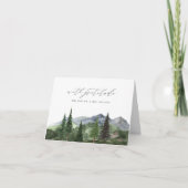Timberline | Watercolor Mountain Forest Wedding Bedankkaart (Voorkant)
