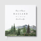Timberline | Watercolor Mountain Forest Wedding Gastenboek (Voorkant)