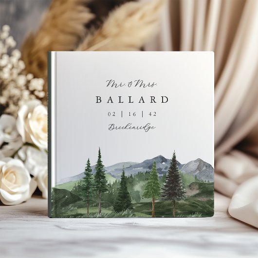 Timberline | Watercolor Mountain Forest Wedding Gastenboek