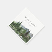 Timberline | Watercolor Mountain Forest Wedding Servet (Hoek)