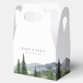 Timberline | Watercolor Mountain Wedding Bedankdoosjes (Geopend)