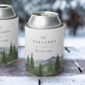 Timberline | Watercolor Mountain Wedding Favor Blikjeskoeler