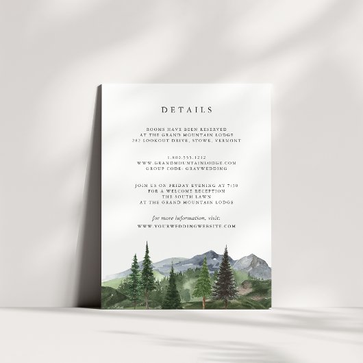 Timberline | Wedding Guest Details Enclosure Card Informatiekaartje