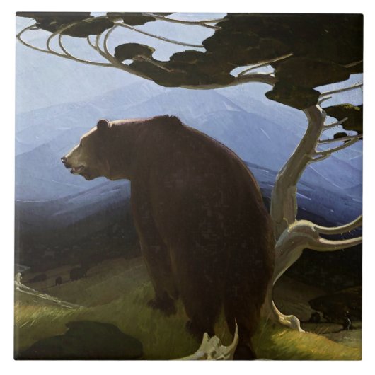 “Timberline” Westerse kunst van W Herbert Dunton Tegeltje (Voorkant)