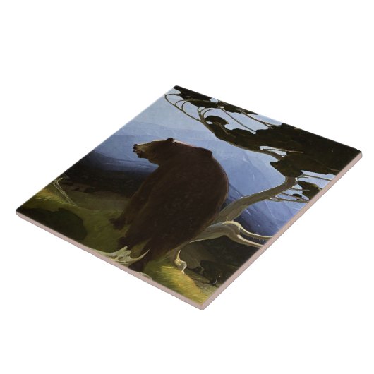 “Timberline” Westerse kunst van W Herbert Dunton Tegeltje (Zijkant)