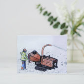 Timberwolf-houtchipper Briefkaart (Staand voorkant)