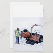 Timberwolf-houtchipper Briefpapier (Voorkant / Achterkant)