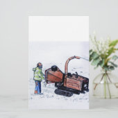 Timberwolf-houtchipper Briefpapier (Staand voorkant)