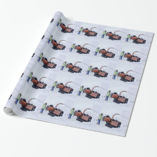 Timberwolf-houtchipper Cadeaupapier