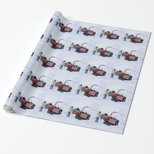 Timberwolf-houtchipper Cadeaupapier (Uitgerold)
