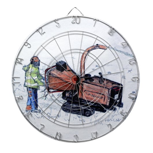 Timberwolf-houtchipper Dartbord (Voorkant)