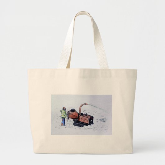 Timberwolf-houtchipper Grote Tote Bag (Voorkant)