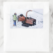 Timberwolf-houtchipper Rechthoekige Sticker (Tas)