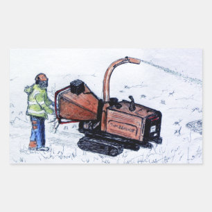 Timberwolf-houtchipper Rechthoekige Sticker