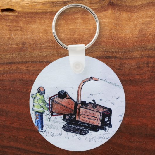 Timberwolf-houtchipper Sleutelhanger (Voorkant)