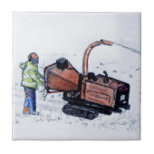 Timberwolf-houtchipper Tegeltje (Voorkant)