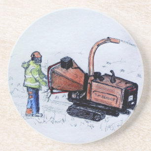 Timberwolf-houtchipper Zandsteen Onderzetter