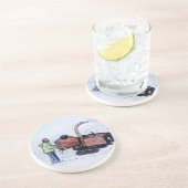 Timberwolf-houtchipper Zandsteen Onderzetter (Zijkant)