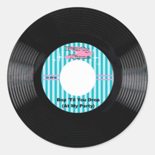 Time 45-rpm voor feestdag ronde sticker