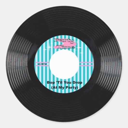 Time 45-rpm voor feestdag ronde sticker (Voorkant)