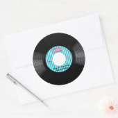 Time 45-rpm voor feestdag ronde sticker (Envelop)