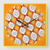 Time and illustrated art on your wall. vierkante klok (Voorkant)