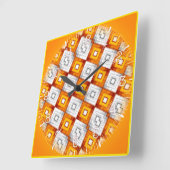 Time and illustrated art on your wall. vierkante klok (Hoek)