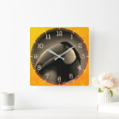 Time and illustrated art on your wall. vierkante klok (Huis)