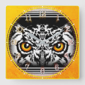 Time and illustrated art on your wall. vierkante klok (Voorkant)