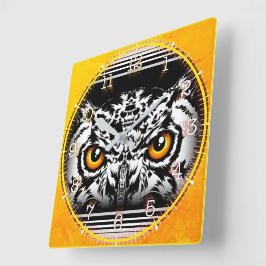 Time and illustrated art on your wall. vierkante klok (Hoek)