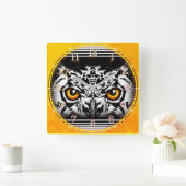 Time and illustrated art on your wall. vierkante klok (Huis)