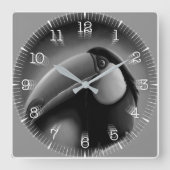 Time and illustrated art on your wall. vierkante klok (Voorkant)