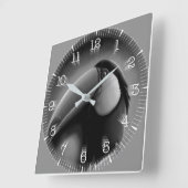 Time and illustrated art on your wall. vierkante klok (Hoek)