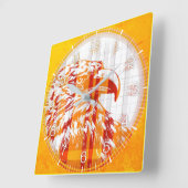 Time and illustrated art on your wall. vierkante klok (Hoek)