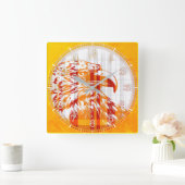 Time and illustrated art on your wall. vierkante klok (Huis)