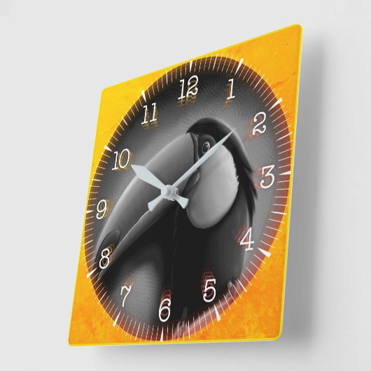 Time and illustrated art on your wall. vierkante klok (Hoek)