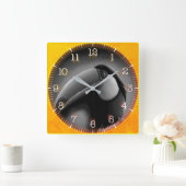 Time and illustrated art on your wall. vierkante klok (Huis)